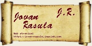 Jovan Rašula vizit kartica